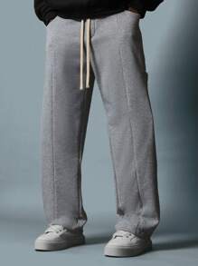 SUMWON Pantalones deportivos premium de ajuste suelto estilo jogger, cómodos y de forro polar para el invierno, para hacer ejercicio o descansar, con cordón y bolsillos laterales