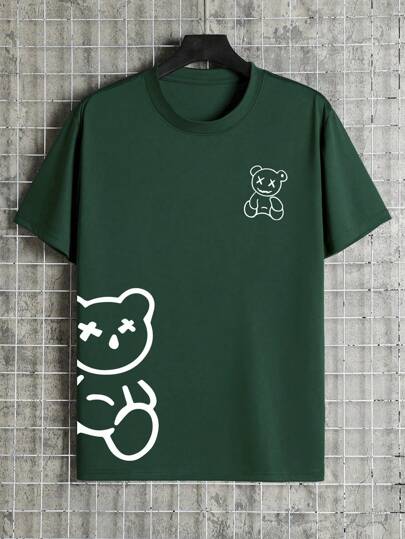 Manfinity Dauomo 男士卡通印花圓領短袖t恤