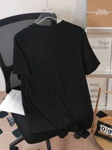 CALL OF DUTY X SHEIN Camiseta de manga corta y cuello redondo con estampado de letras casual de verano para hombre - Negro - Ver 6
