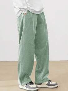 TOKVUE Men's Solid Color Casual Everyday Trousers Men's Streetwear Pants, Boy Friend Gifts, Fall - Cadet Blue - View 3