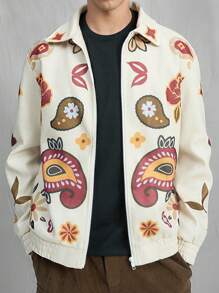 Manfinity VCAY Men's Woven Fashion Casual Loose Fit Long Sleeve Jacket, Style, For Fall Winter - Multicolor - View 1