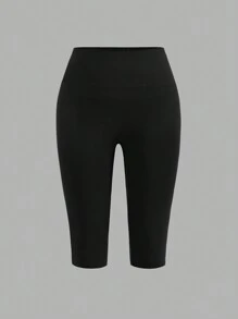 SHEIN EZwear 4pcs Plus Size Casual Solid Color Leggings, Suitable For Summer Suitable For Going Out - Multicolor - View 4