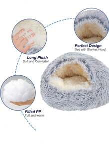 PETSIN 1 pieza Adorable cama para gato, tienda de campaña para gatos, cómoda alfombrilla para perros adecuada para gatos pequeños, medianos y grandes, para todas las estaciones - Gris - Ver 6