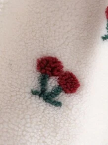 SHEIN 2pcs/Set Girls Cherry Jacquard Sleeveless Dress & Solid Stand Collar Top, Casual Outfit For Autumn/Winter - Multicolor - View 4