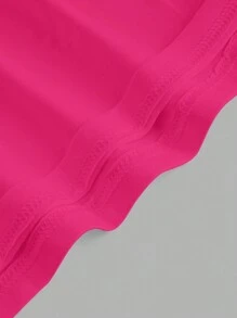 Slaydiva Top de tirantes de cuello redondo versátil de unicolor informal para mujer, adecuada para la primavera y el verano - Rosa Fucsia - Ver 4