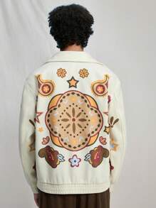 Manfinity VCAY Men's Woven Fashion Casual Loose Fit Long Sleeve Jacket, Style, For Fall Winter - Multicolor - View 2