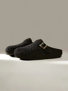 Solecia Zapatos planos casuales de unicolor para mujer, nuevos para otoño/invierno, año nuevo, día de san valentín - Negro - Ver 4