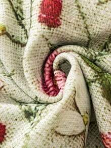 Women Plus Size V-Neck Flower Pattern Allover Print Elegant Casual Pullover Sweater, For Winter Knit Pullover Fall - Multicolor - View 5