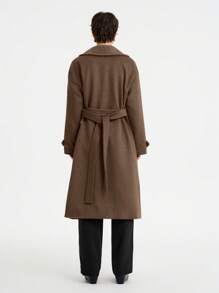 SHEIN Clasi Women's Minimalist Oversized Lapel Coat - Brown - View 2