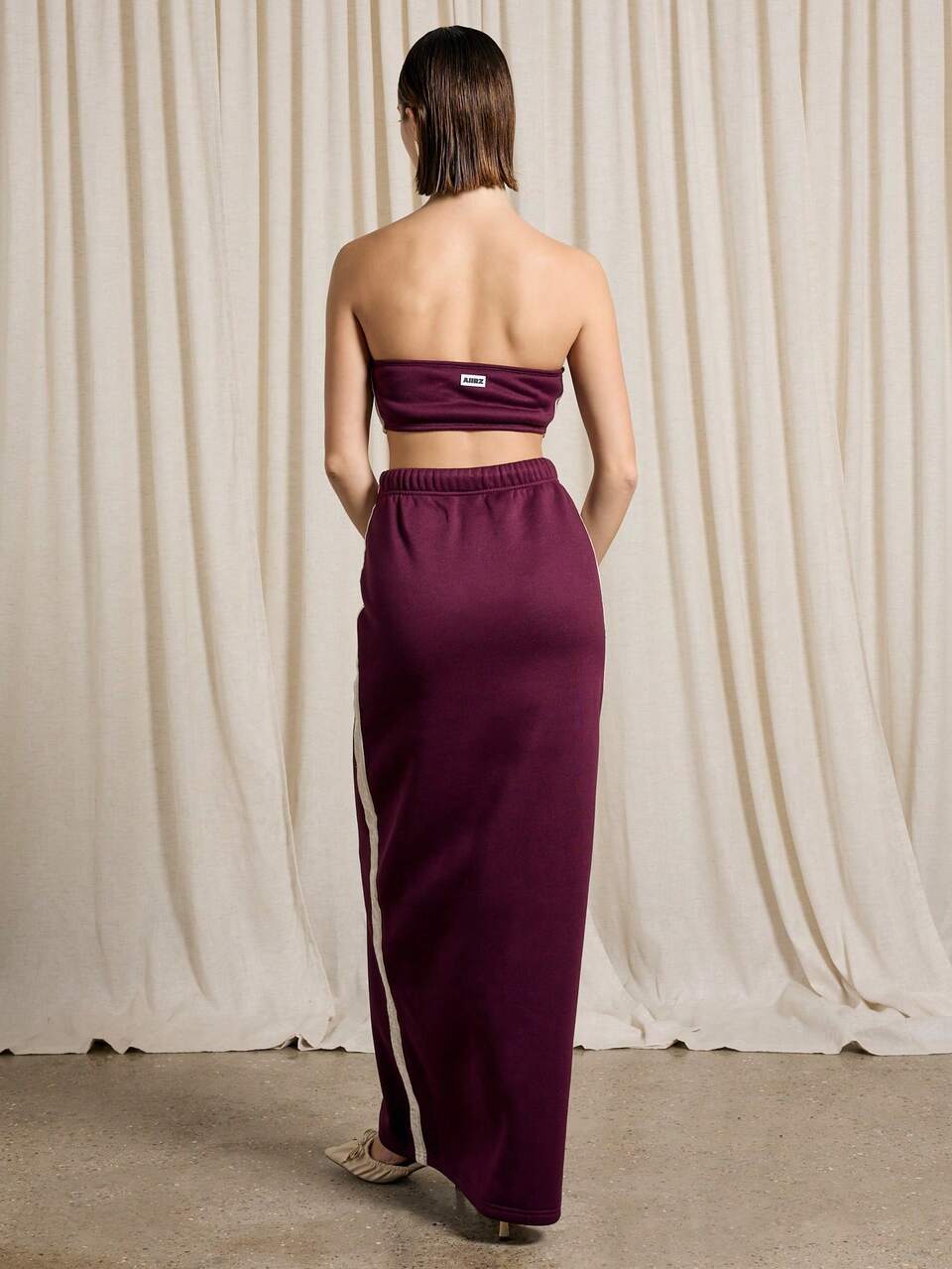 AiiRZ Bandeau Crop Top And Maxi Skirt Set