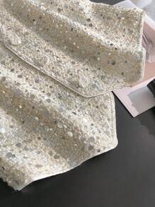 SHEIN LUNE 1 chiếc áo sơ mi vải tuýt không tay đính sequin dành cho nữ - Nhiều màu - Xem 6