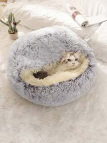 PETSIN 1 pieza Adorable cama para gato, tienda de campaña para gatos, cómoda alfombrilla para perros adecuada para gatos pequeños, medianos y grandes, para todas las estaciones - Gris - Ver 1