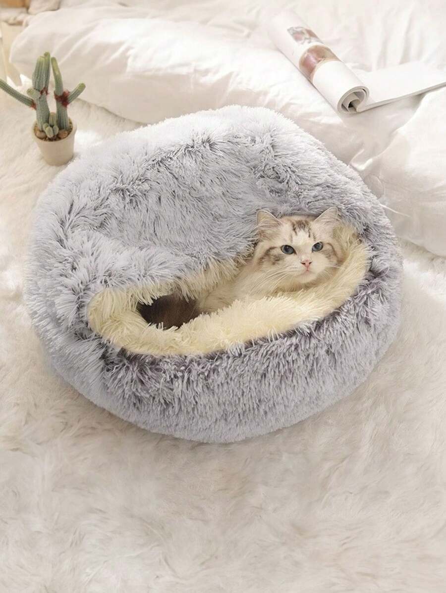 PETSIN 1 pieza Adorable cama para gato, tienda de campaña para gatos, cómoda alfombrilla para perros adecuada para gatos pequeños, medianos y grandes, para todas las estaciones - Gris - Ver 1