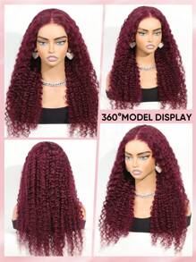 ALL READY WIG باروكة شعر طويل مع غطاء هوائي بريزي، إغلاق الدانتيل خالي من الصمغ مسبق القطع 99J# أحمر  بوردوني غامق موجة عميقة للارتداء والذهاب - S99J - مشاهدة 3