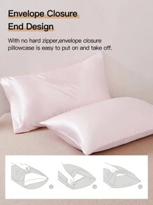 1pc Silky Satin Pillowcase, Silk Pillow Case For Hair And Skin, Luxurious And Silky Smooth, Ultra Soft And Breathable, No Filler, Machine Washable. For Home Bedding And School Bedding Dorm Essentials