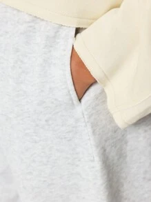 SUMWON Los Angeles Athletic Wide Leg Jogger Sweatpants Leisure Activewear Athletics Comfy Pants Winter Spring Fall Loose Fit Athletics Bottoms - Light Grey - View 5