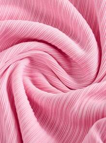 SHEIN Girlism Tween Girls 2 Pieces Set Includes Solid Color Ribbed Knit Crew Neck Pullover And Flared Pants, Casual & Comfy - Pink - View 7