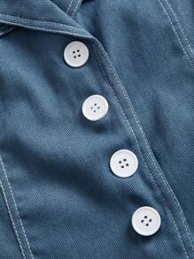 Modelyn 2 件套女士纯色上衣和裤子，简约时尚休闲装，适合日常穿着 2 件套 - 霧霾藍 - 查看 5