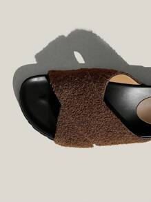 Solecia Damskie modne sandały z odkrytymi palcami i paskiem na co dzień, wygodne, płaskie, brązowe, na wiosnę/lato, wakacje, Nowy Rok