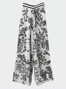 SHEIN LUNE Bộ áo len 2 món in họa tiết đơn giản màu trơn cỡ lớn cho nữ, thích hợp cho lễ Halloween, năm mới, ngày lễ tình nhân, lễ tạ ơn, giáng sinh, lễ phục sinh, ngày lễ quốc gia, tiệc đêm giao thừa - trắng - Xem 6