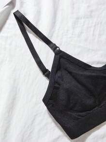 Ropa interior cómoda de punto acanalado de unicolor minimalista para niñas preadolescentes