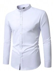 Manfinity Homme Men's Casual Versatile Long Sleeve Shirt, Autumn
