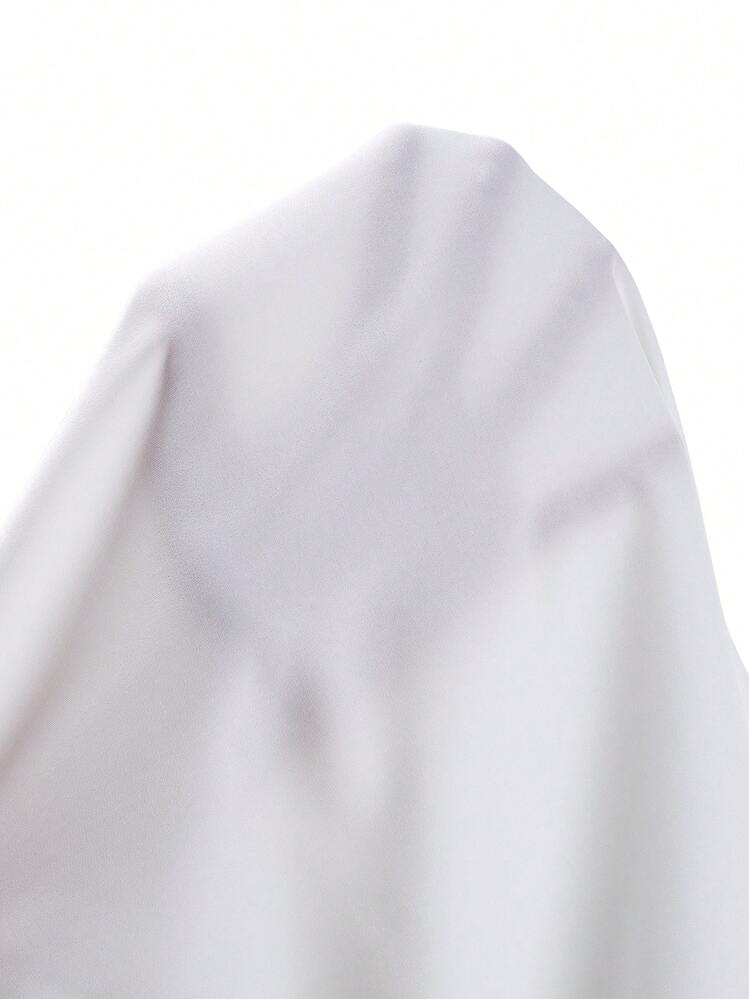 SHEIN LUNE Camisa blanca casual de manga larga con estampado floral bohemio francés, bajo asimétrico, para uso diario y fiestas como Año Nuevo, San Valentín, Navidad, para mujeres en otoño e invierno - Blanco - Añade 8