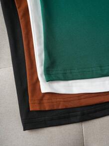 SHEIN Essnce 4 piezas Camiseta unicolor de cuello alto - Multicolor - Ver 4