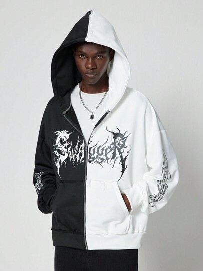 Grunge Punk Sweat-shirts zippés pour hommes