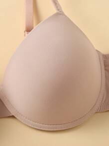 DesireSculpt 3pcs Women Solid Color Spaghetti Strap Simple Casual Wire Bra Set - Multicolor - View 3