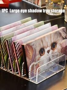 1/2PCS 7-Section Clear Makeup Organizer - 2 Sizes For All Eyeshadow Palettes, Powder & Blush | Space-Saving Cosmetic Storage, Desktop/Drawer Vanity Organizer, Aesthetic Beauty Display, Multi-Compartment Makeup Shelf