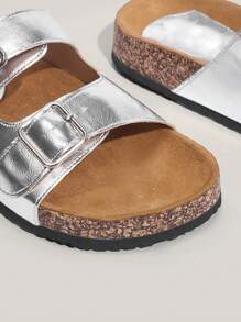 Solecia Woman Shoes Fashion Outdoor Versatile Silver Flat Sandals For Summer Vacation Shoes Summer Halloween Spring Shoes Spring Break Easter