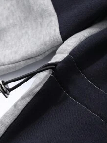 DAZY 女式休闲拼色抽绳腰长裙，秋季连衣裙 - 灰色 - 查看 6