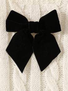 SHEIN 复古粗针织圆领修身蝴蝶结 A 字形长袖毛衣裙，适合少女，适合户外休闲、秋冬季