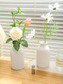 SHEIN 1 件花瓶，陶瓷花瓶餐桌装饰婚礼装饰北欧家居客厅装饰花瓶，现代装饰花瓶适用于乡村家居装饰，现代农舍装饰，家居装饰，花瓶，中心装饰，桌面装饰，派对装饰，圣诞装饰（两种尺寸可选）圣诞节适合节日送礼 - 白色 - 查看 7
