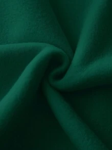 SHEIN EZwear Áo nỉ nữ cổ tròn in chữ, kiểu dáng thường ngày, thích hợp cho mùa thu. - Màu xanh lá cây đậm - Xem 5