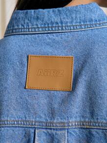 AiiRZ Metallic Coated Denim Oversized Shirt