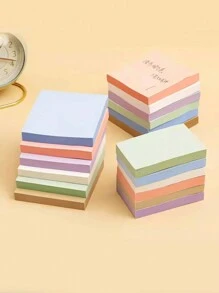 5pcs Random Solid Color Easy To Post Sticky Note, Simple Multi-Purpose Office School Sticky Note Valentine's Day, Valentines Wedding, Birthday - Multicolor - View 3