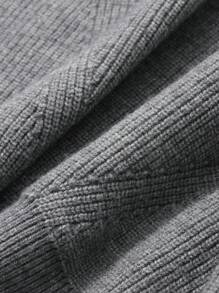 FRIFUL 女士纯色长袖简约连帽毛衣，休闲日常穿着，秋季服装 - 灰色 - 查看 3