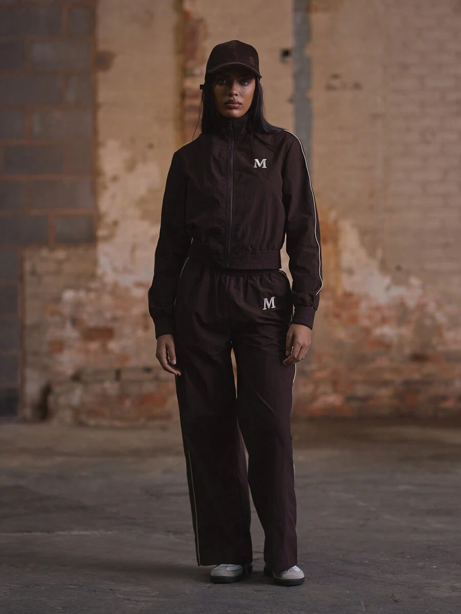 MUSERA Quần thể thao ống rộng thêu họa tiết size M, thích hợp cho kỳ nghỉ, sân bay, trang phục thường ngày mùa hè. - Cà phê nâu - Xem 1