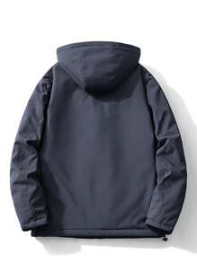 Manfinity Sport Corelite 男士休闲纯色抽绳连帽运动夹克，冬季