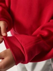 SUMWON Michigan Detroit Collegiate Sweatshirt Varsity Style Letter Script Embroidered Pullover School Spirit Fall Winter Apparel Christmas Gift - Red - View 5