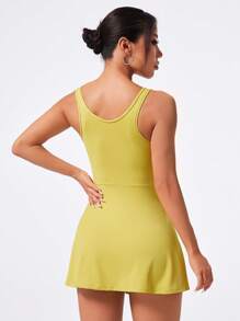 SHEIN Sport Studio Women's Solid Color Sleeveless Mini Sports Dress