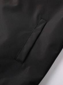 Manfinity Homme Men's Autumn Colorblock Raglan Sleeve Zipper Front Casual Jacket - Black - View 6