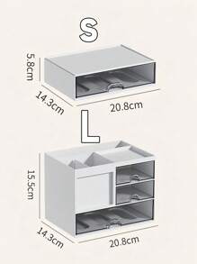 1 件简约桌面抽屉笔筒和文具收纳盒 - 大容量收纳，适用于办公室、学生、艺术和工艺用品 | 可堆叠搁板收纳盒、抽屉柜、学校课桌配件 | DIY 组装收纳盒，适用于铅笔、记号笔、化妆品、办公用品
