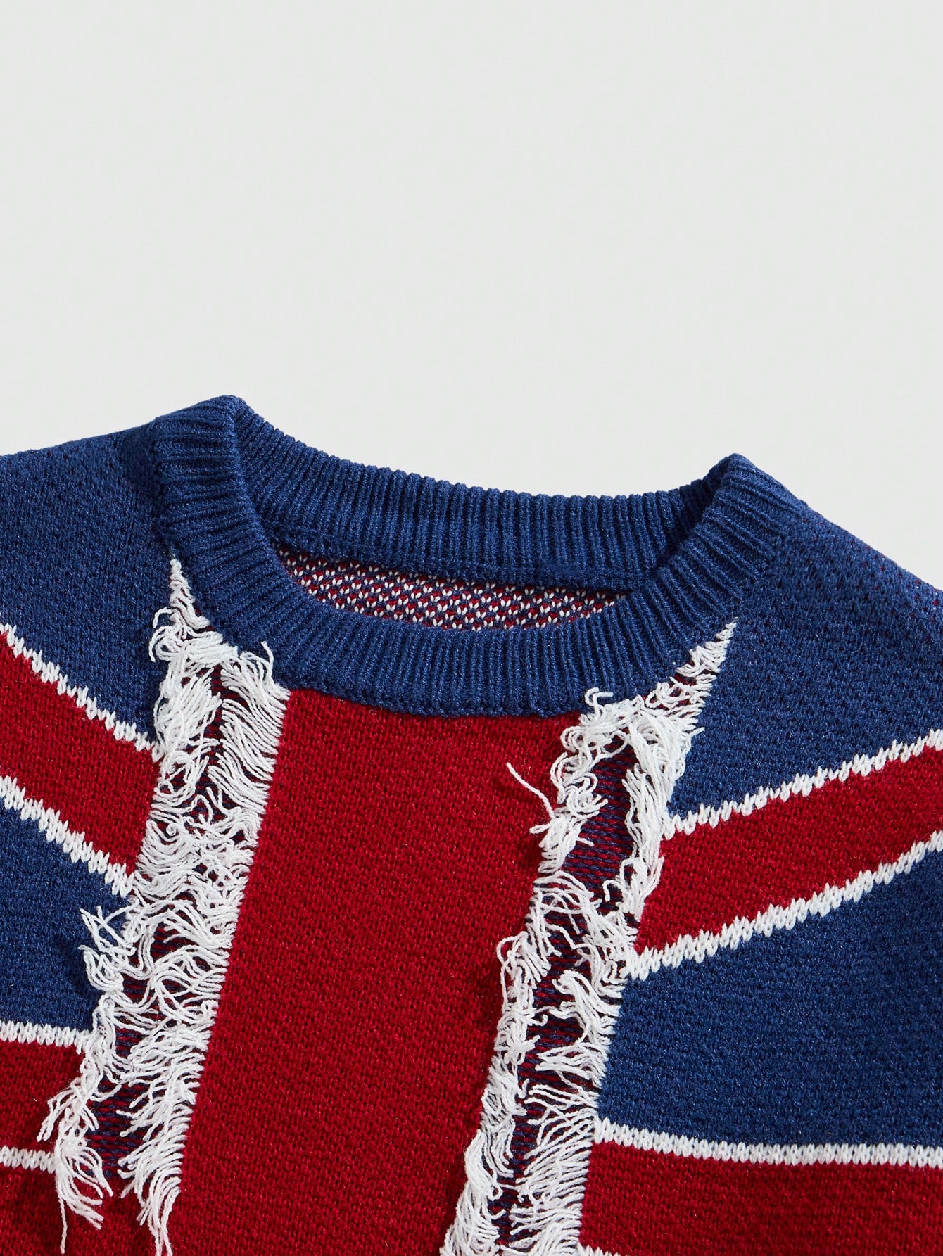 كنزة صوفية كاجوال للرجال بنمط علم عتيق، مصنوعة من...