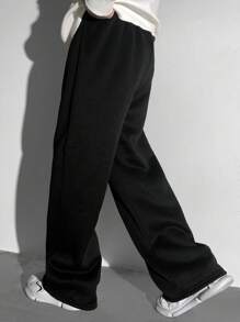 Pantalón de chándal informal 2 en 1 holgado para preadolescentes, gris con texto en inglés, cintura elástica, vintage, adecuado para primavera/verano, escuela, hogar, diario, ejercicio, fiesta de cumpleaños, salidas, todo a juego y sencillo