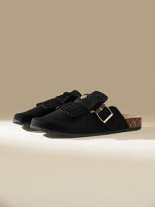 Solecia Giày Mule Mũi Tròn Đế Bằng Màu Đen Màu Đen Giáng Sinh Cho Giáng Sinh Và Năm Mới Phong Cách Ngày Lễ Thu Đông Valentine - màu đen - Xem 9