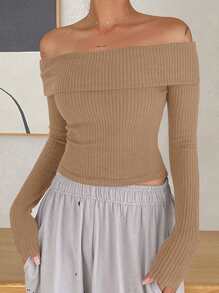 DAZY 女士荷叶边高领加厚 T 恤