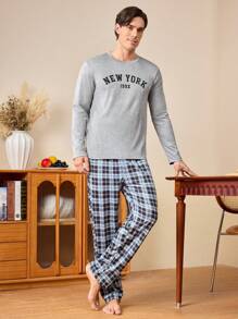 3pcs Men's Loungewear Set - Round Neck Shirt - Multicolor - View 7